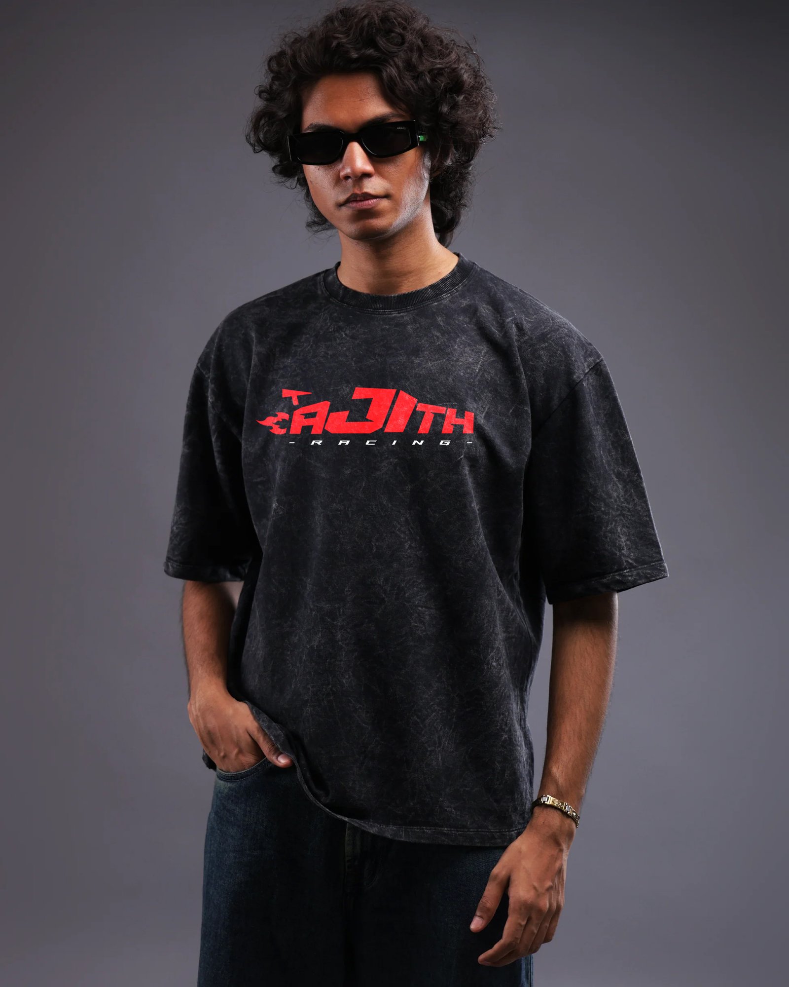 AJITH Racing | Acid Wash | Oversize Tees