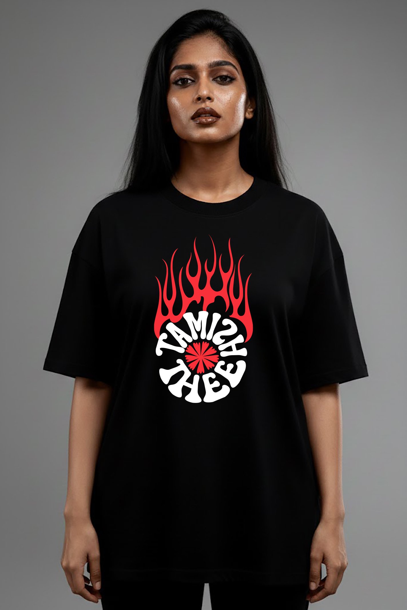 Tamizh Thee/240GSM Over Size Tees /100% cotton