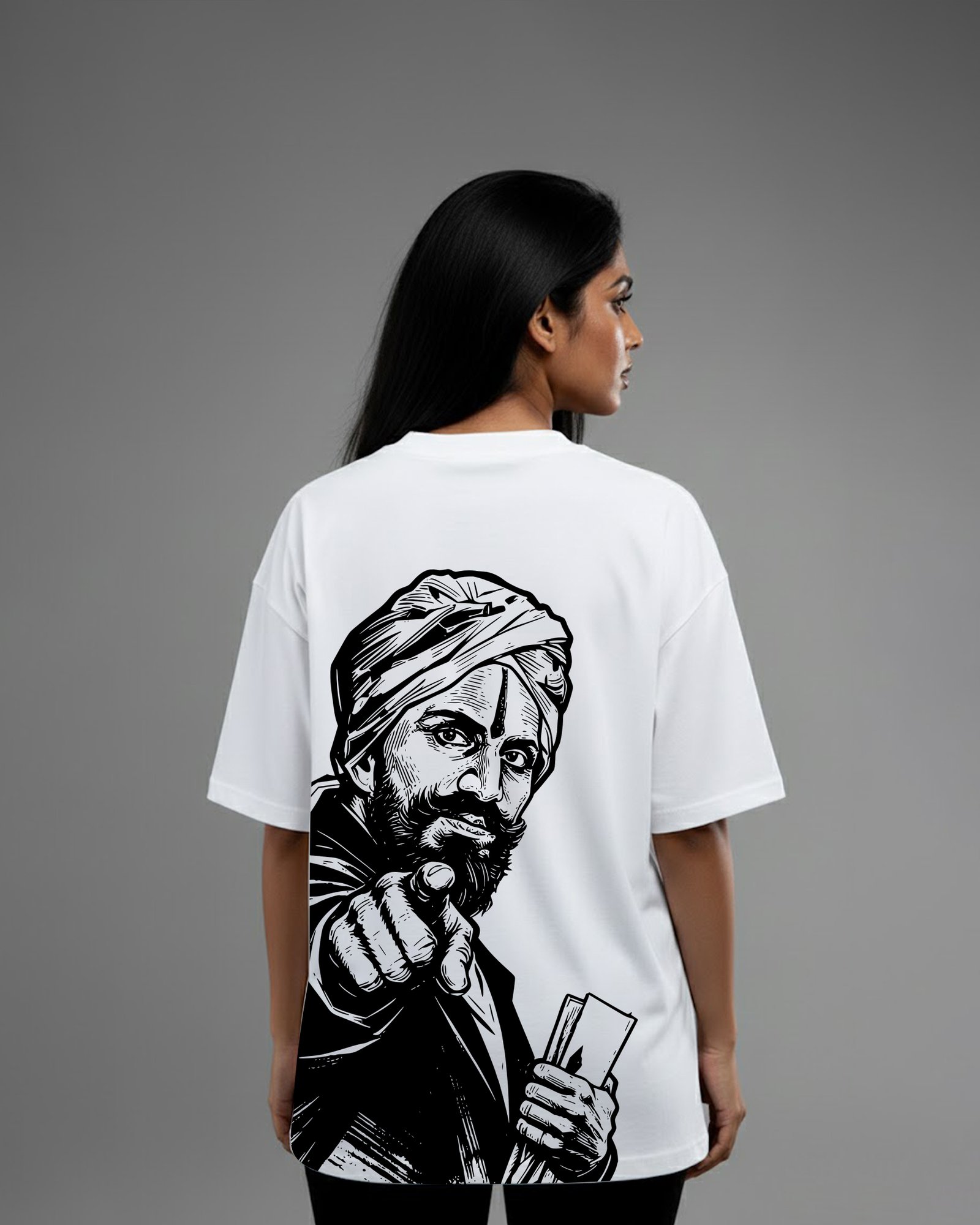 Bharathiyar/Unisex 100% Cotton Over Size Tees