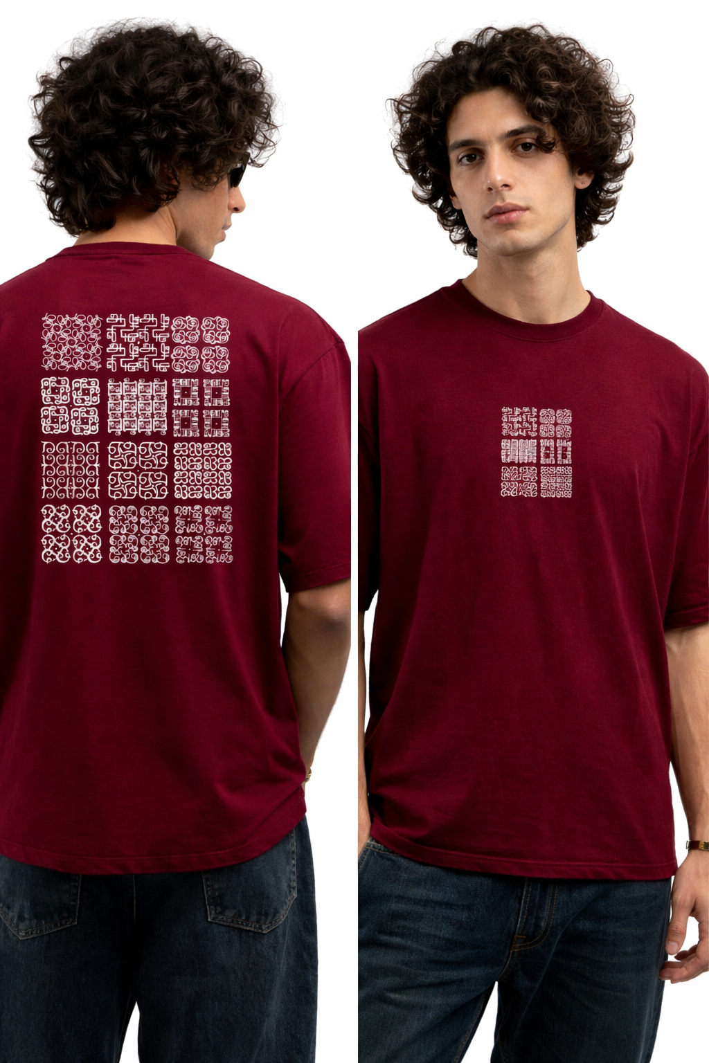 Uyir Eluthu Kolam/White Colour Screen Print/100% Cotton Half Sleeve T-Shirt/Unisex