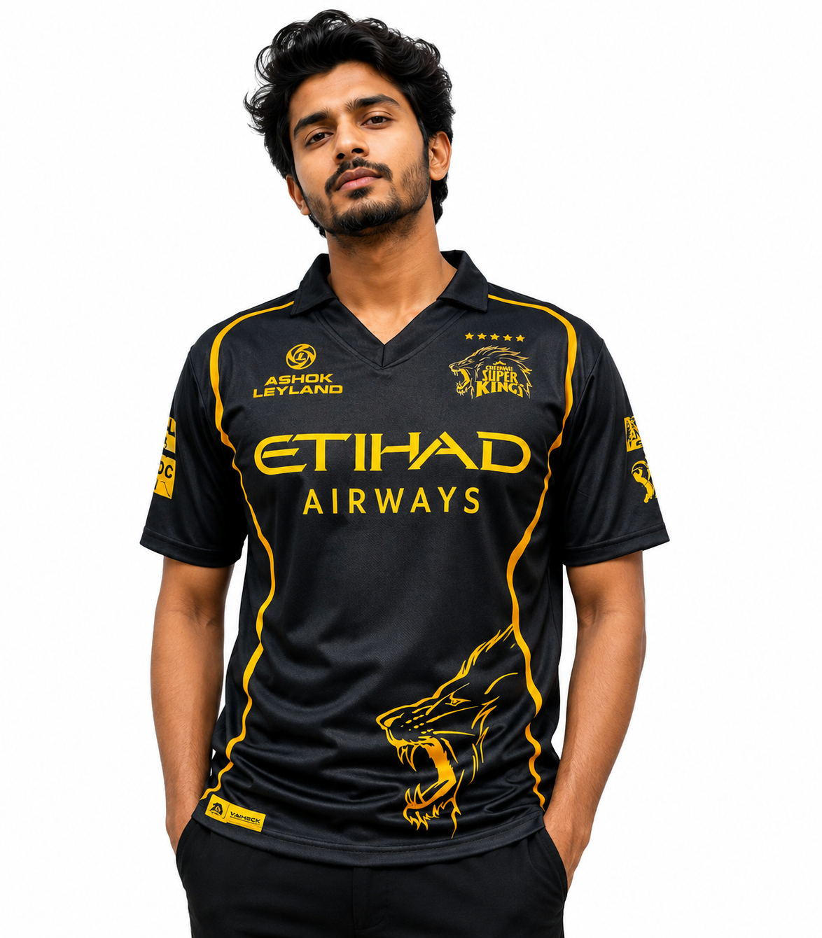 Chennai Super Kings Black Fan Jersey/Unisex